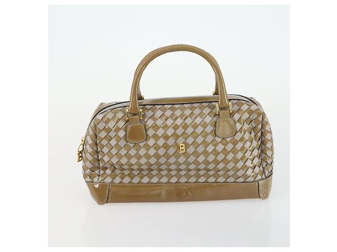 BALLY Borsa a Mano in Pelle PVC Tela 4 Set Beige Nero Marrone Auth bs32143 - vista 14
