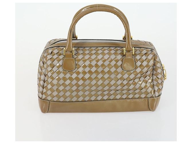 BALLY Borsa a Mano in Pelle PVC Tela 4 Set Beige Nero Marrone Auth bs32143 - vista 15