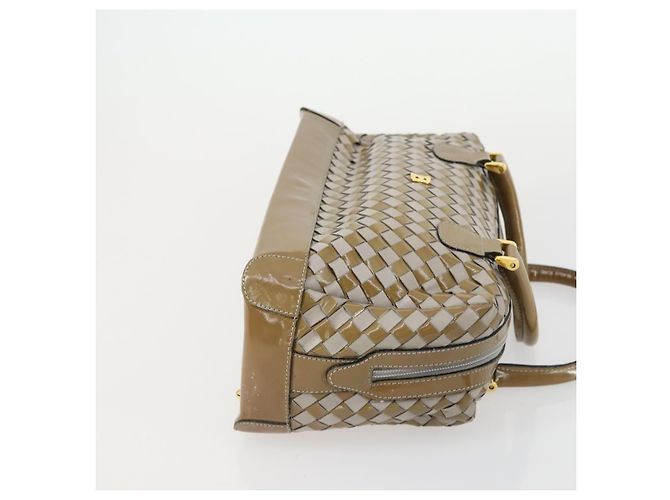 BALLY Borsa a Mano in Pelle PVC Tela 4 Set Beige Nero Marrone Auth bs32143 - vista 16