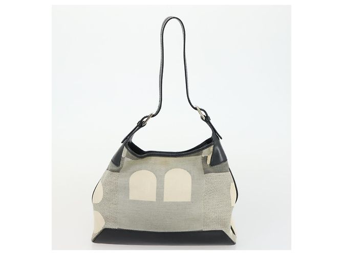 BALLY Borsa a Mano in Pelle PVC Tela 4 Set Beige Nero Marrone Auth bs32143 - vista 20