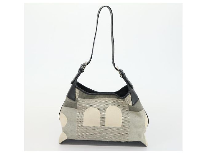 BALLY Borsa a Mano in Pelle PVC Tela 4 Set Beige Nero Marrone Auth bs32143 - vista 21