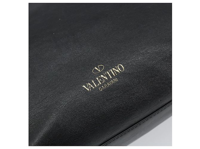 VALENTINO Borsa Rock studs in pelle 2 in 1 Nera Oro Auth BA9420 Nero D'oro - vista 19