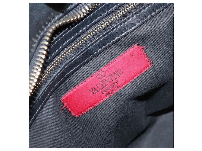 VALENTINO Borsa Rock studs in pelle 2 in 1 Nera Oro Auth BA9420 Nero D'oro - vista 22