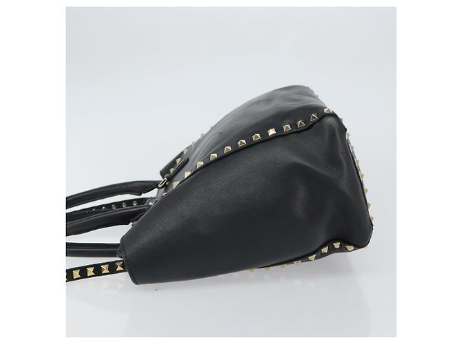 VALENTINO Borsa Rock studs in pelle 2 in 1 Nera Oro Auth BA9420 Nero D'oro - vista 4