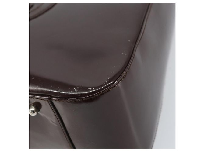 Borsa a Mano GUCCI Smalto Marrone Argento 000 1013 0504 Auth gh1513 - vista 10