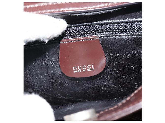 Borsa a Mano GUCCI Smalto Marrone Argento 000 1013 0504 Auth gh1513 - vista 15