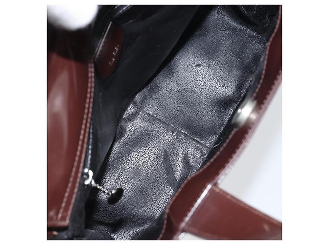 Borsa a Mano GUCCI Smalto Marrone Argento 000 1013 0504 Auth gh1513 - vista 16