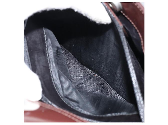 Borsa a Mano GUCCI Smalto Marrone Argento 000 1013 0504 Auth gh1513 - vista 20