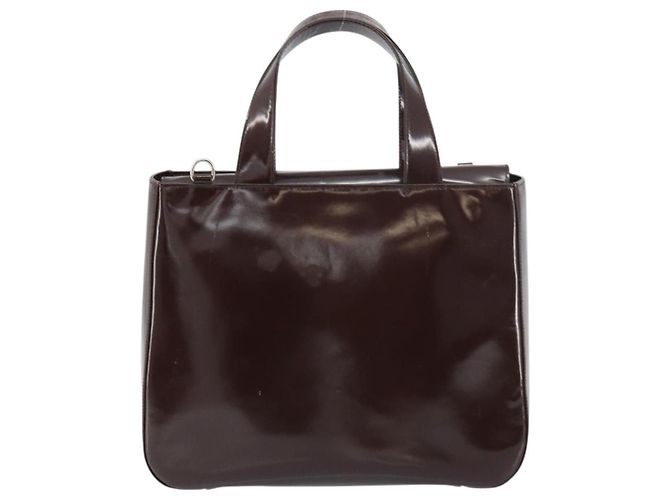 Borsa a Mano GUCCI Smalto Marrone Argento 000 1013 0504 Auth gh1513 - vista 3