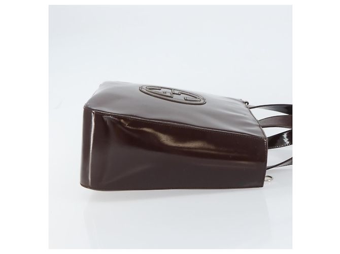 Borsa a Mano GUCCI Smalto Marrone Argento 000 1013 0504 Auth gh1513 - vista 4