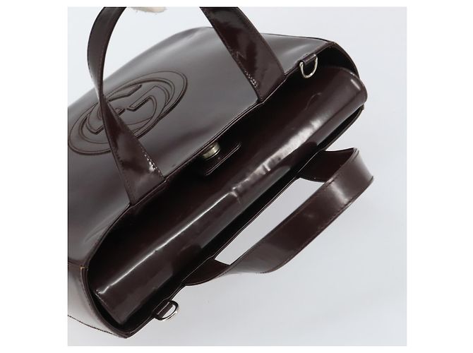 Borsa a Mano GUCCI Smalto Marrone Argento 000 1013 0504 Auth gh1513 - vista 6