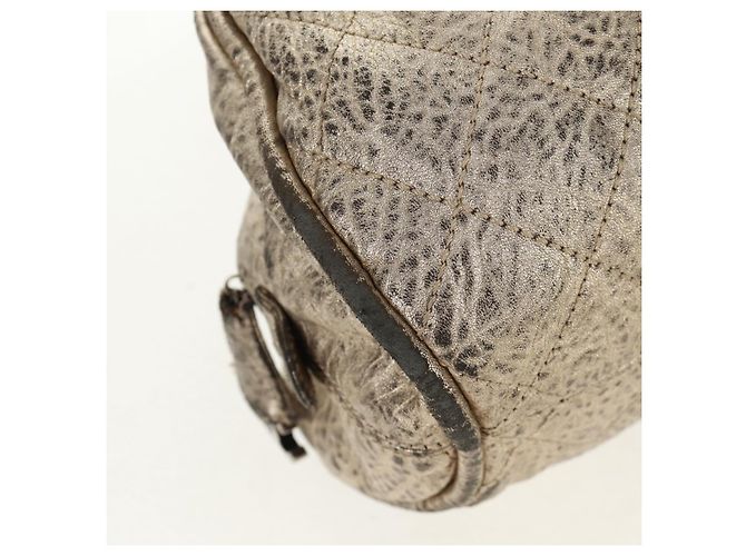 CHANEL Sac à main Matelassé en cuir Champagne Or CC Auth 160074 Doré - vue 10