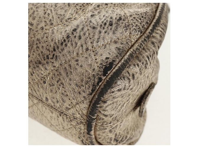 CHANEL Sac à main Matelassé en cuir Champagne Or CC Auth 160074 Doré - vue 11