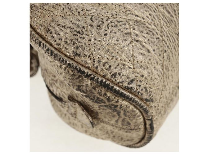 CHANEL Sac à main Matelassé en cuir Champagne Or CC Auth 160074 Doré - vue 12