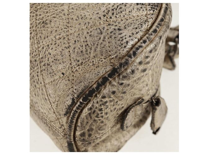 CHANEL Sac à main Matelassé en cuir Champagne Or CC Auth 160074 Doré - vue 13
