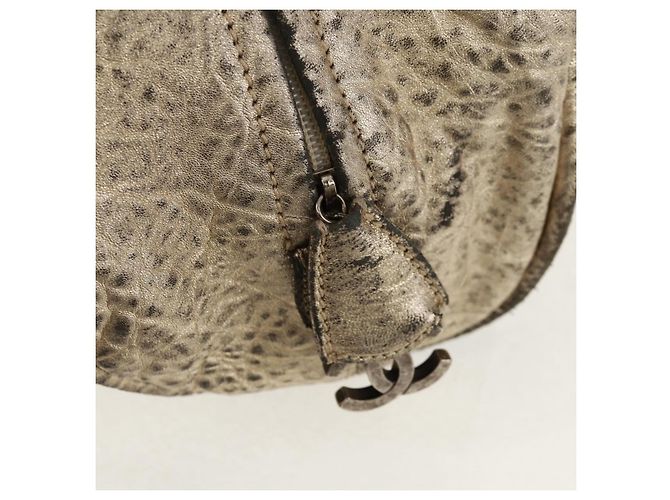 CHANEL Sac à main Matelassé en cuir Champagne Or CC Auth 160074 Doré - vue 14