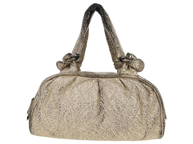 CHANEL Sac à main Matelassé en cuir Champagne Or CC Auth 160074 Doré - vue 2