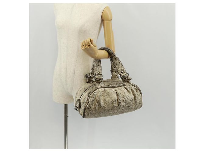 CHANEL Sac à main Matelassé en cuir Champagne Or CC Auth 160074 Doré - vue 22