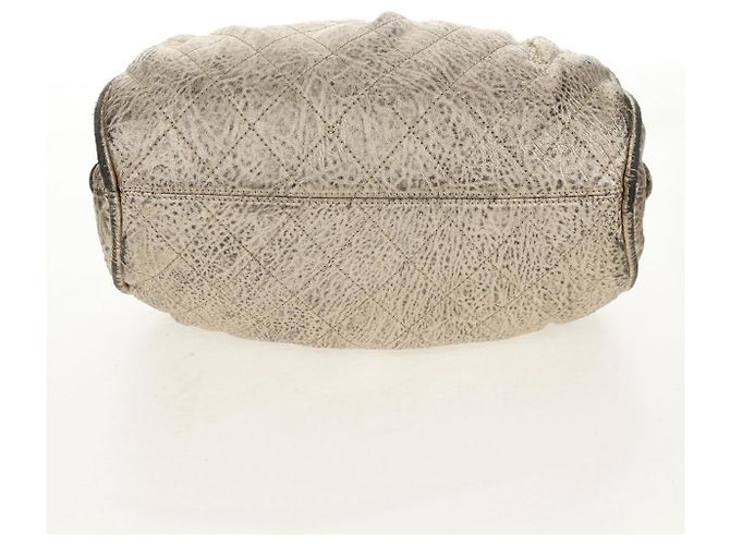 CHANEL Sac à main Matelassé en cuir Champagne Or CC Auth 160074 Doré - vue 9
