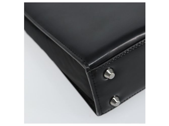 Borsa a Mano Christian Dior in Pelle Nera Argento Auth gh1468 Nero - vista 11