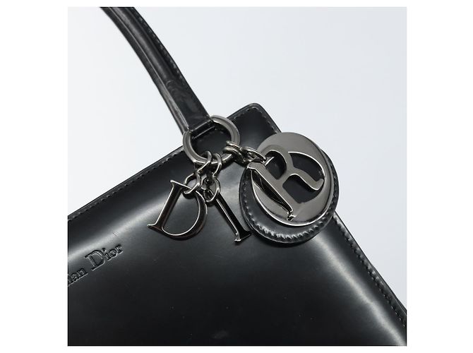 Borsa a Mano Christian Dior in Pelle Nera Argento Auth gh1468 Nero - vista 14