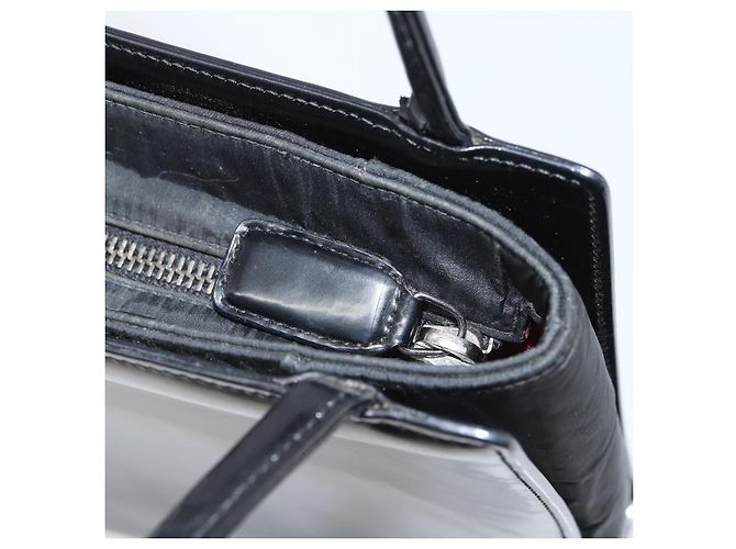Borsa a Mano Christian Dior in Pelle Nera Argento Auth gh1468 Nero - vista 16
