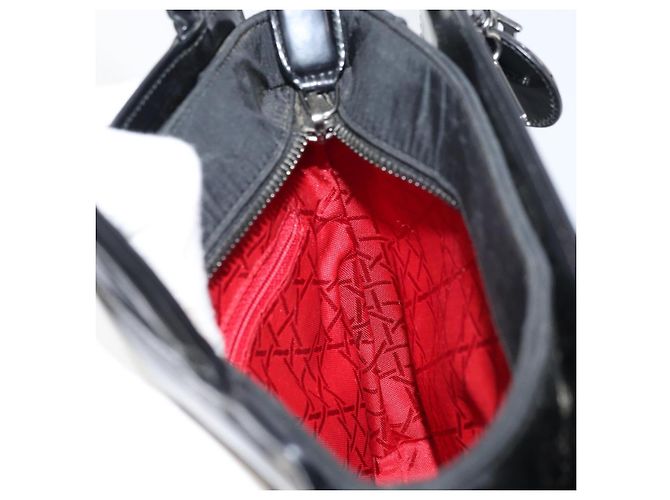 Borsa a Mano Christian Dior in Pelle Nera Argento Auth gh1468 Nero - vista 19