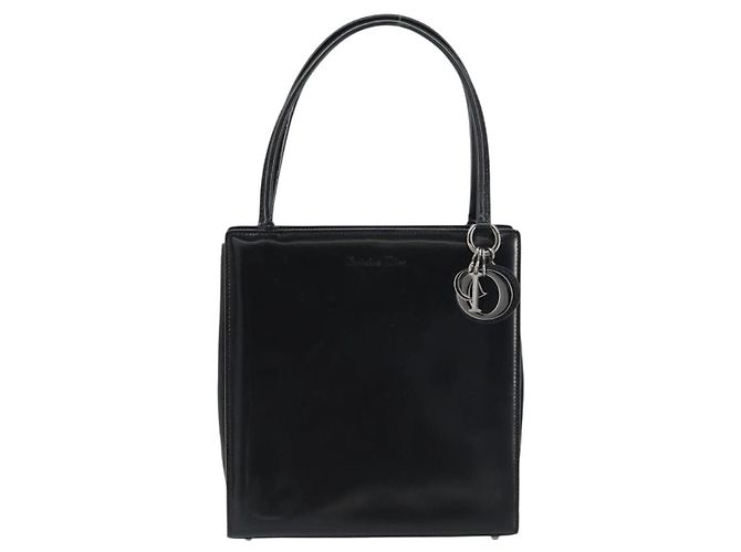 Borsa a Mano Christian Dior in Pelle Nera Argento Auth gh1468 Nero - vista 2