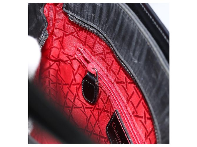 Borsa a Mano Christian Dior in Pelle Nera Argento Auth gh1468 Nero - vista 21