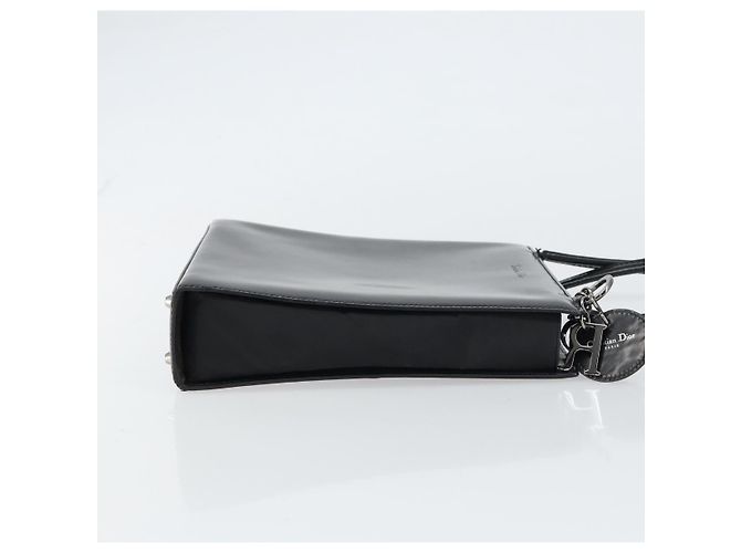 Borsa a Mano Christian Dior in Pelle Nera Argento Auth gh1468 Nero - vista 4
