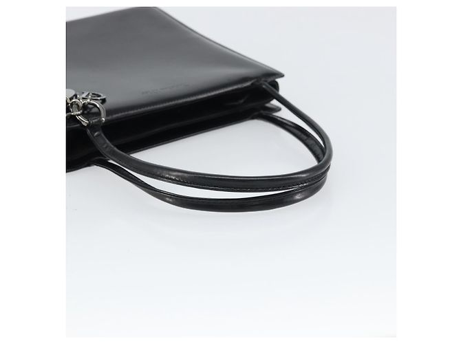 Borsa a Mano Christian Dior in Pelle Nera Argento Auth gh1468 Nero - vista 7