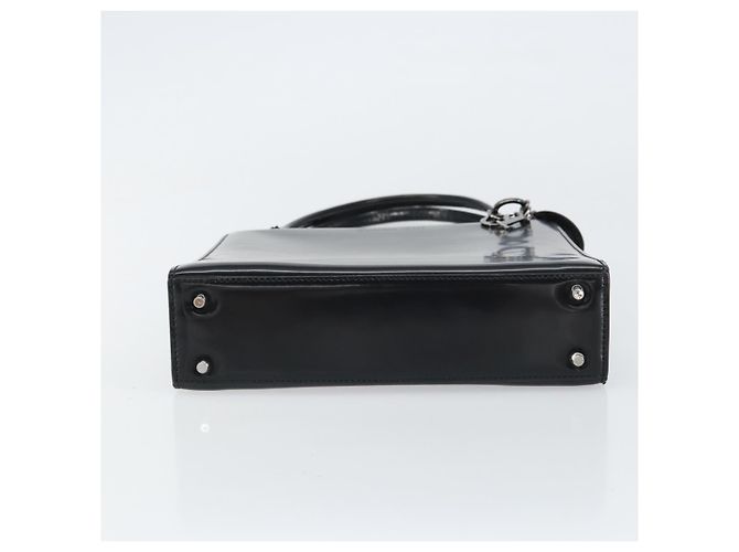 Borsa a Mano Christian Dior in Pelle Nera Argento Auth gh1468 Nero - vista 9