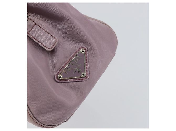 PRADA Borsa a mano in nylon lavanda argento autentica 159273 - vista 14
