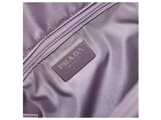 PRADA Borsa a mano in nylon lavanda argento autentica 159273 - vista 16