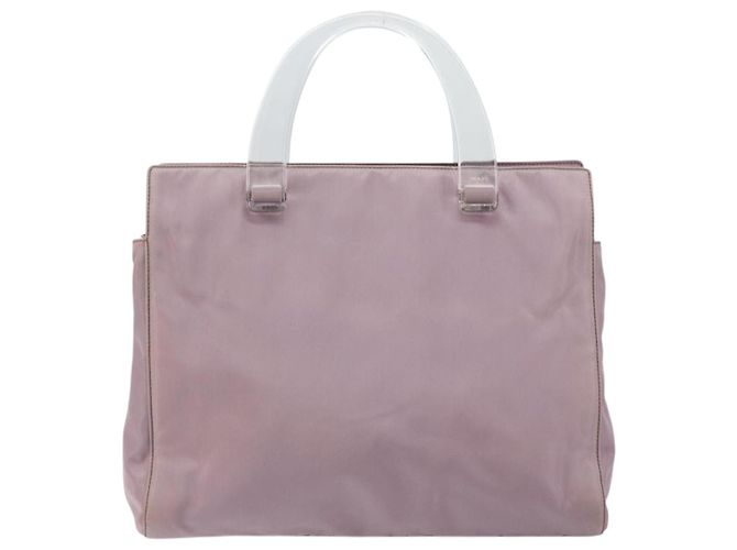 PRADA Borsa a mano in nylon lavanda argento autentica 159273 - vista 2