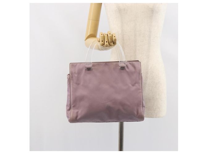 PRADA Borsa a mano in nylon lavanda argento autentica 159273 - vista 26