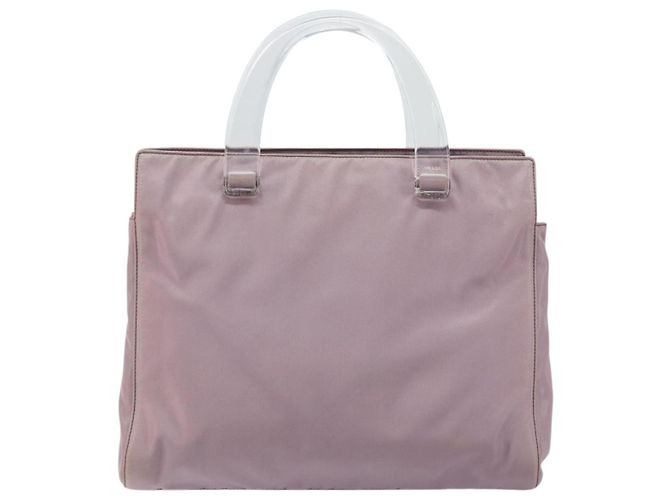 PRADA Borsa a mano in nylon lavanda argento autentica 159273 - vista 3