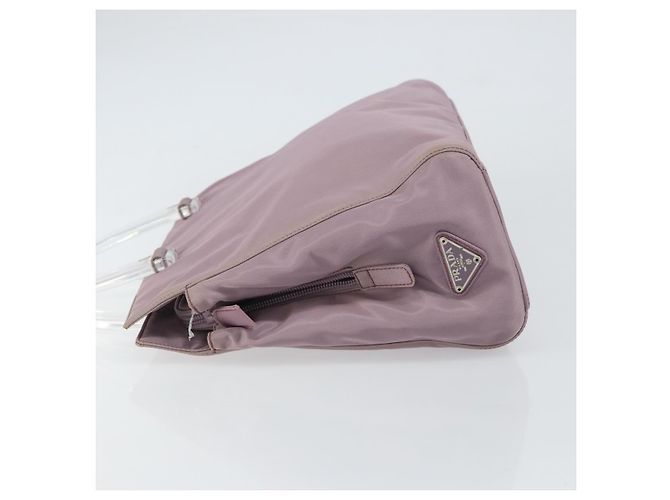 PRADA Borsa a mano in nylon lavanda argento autentica 159273 - vista 5