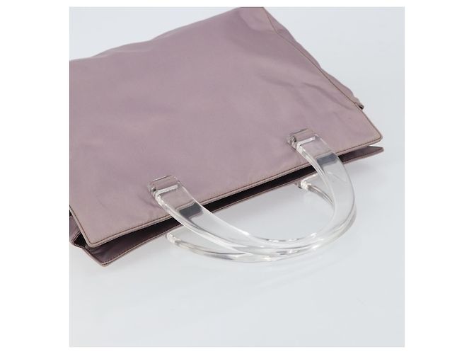PRADA Borsa a mano in nylon lavanda argento autentica 159273 - vista 6