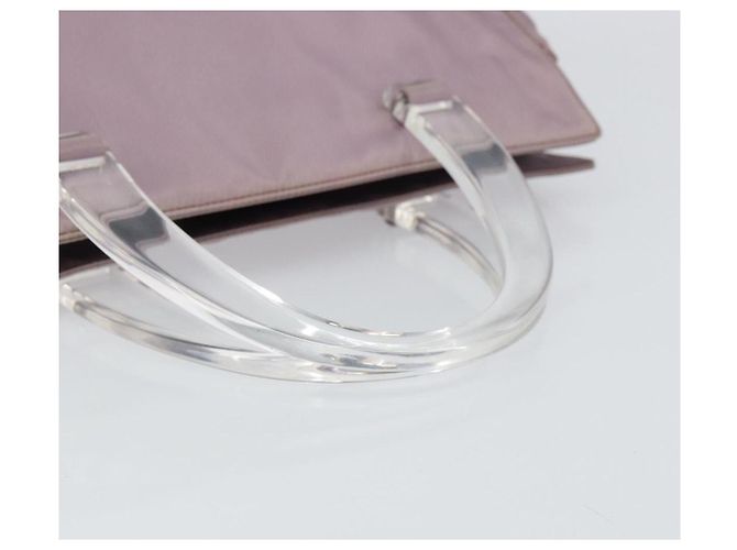PRADA Borsa a mano in nylon lavanda argento autentica 159273 - vista 7
