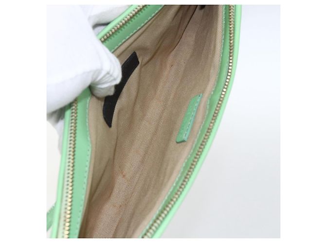 Burberry Borsa a spalla Nova Check in PVC Verde Oro Auth 162781V D'oro - vista 17