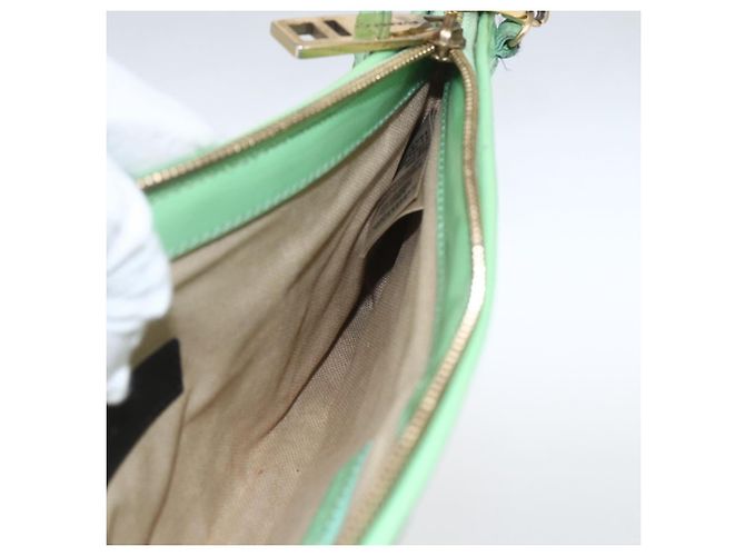 Burberry Borsa a spalla Nova Check in PVC Verde Oro Auth 162781V D'oro - vista 18