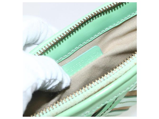 Burberry Borsa a spalla Nova Check in PVC Verde Oro Auth 162781V D'oro - vista 20