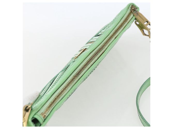 Burberry Borsa a spalla Nova Check in PVC Verde Oro Auth 162781V D'oro - vista 6
