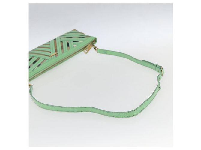 Burberry Borsa a spalla Nova Check in PVC Verde Oro Auth 162781V D'oro - vista 7