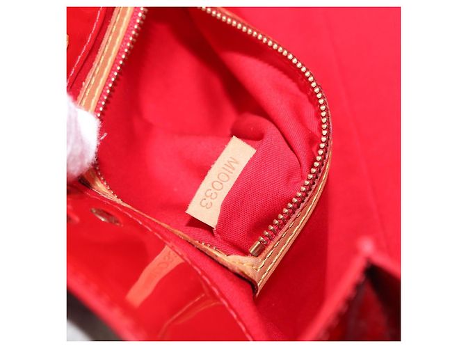 LOUIS VUITTON Monogram Vernis Reade PM Borsa a Mano Rossa M91088 LV Auth BA9357 Rosso - vista 12