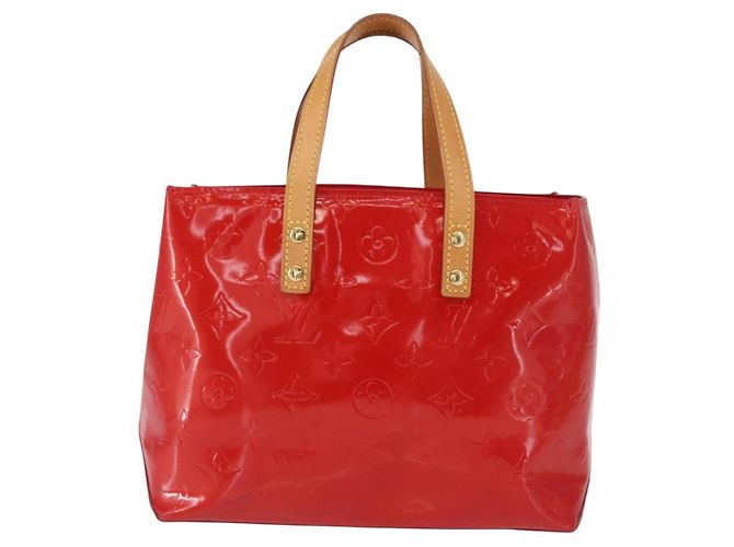 LOUIS VUITTON Monogram Vernis Reade PM Borsa a Mano Rossa M91088 LV Auth BA9357 Rosso - vista 13