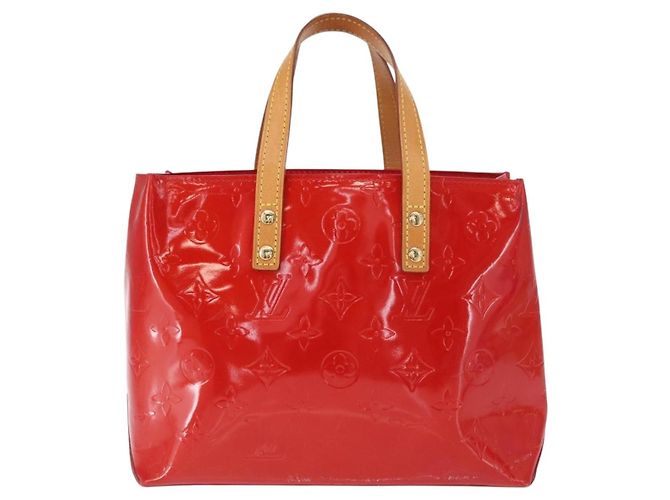 LOUIS VUITTON Monogram Vernis Reade PM Borsa a Mano Rossa M91088 LV Auth BA9357 Rosso - vista 2