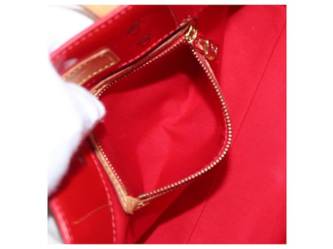 LOUIS VUITTON Monogram Vernis Reade PM Borsa a Mano Rossa M91088 LV Auth BA9357 Rosso - vista 22
