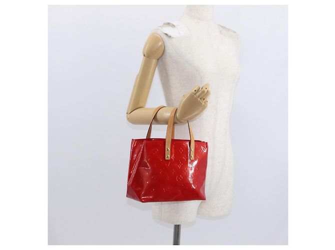 LOUIS VUITTON Monogram Vernis Reade PM Borsa a Mano Rossa M91088 LV Auth BA9357 Rosso - vista 23